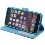 Wholesale iPhone SE (2020) / 8 / 7 Folio Flip Leather Wallet Case with Strap (Blue)